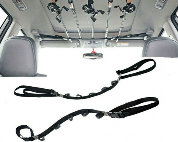 2pcs Fishing Vehicle Rod Carrier Rod Holder Belt Strap With Tie Fishing Rack