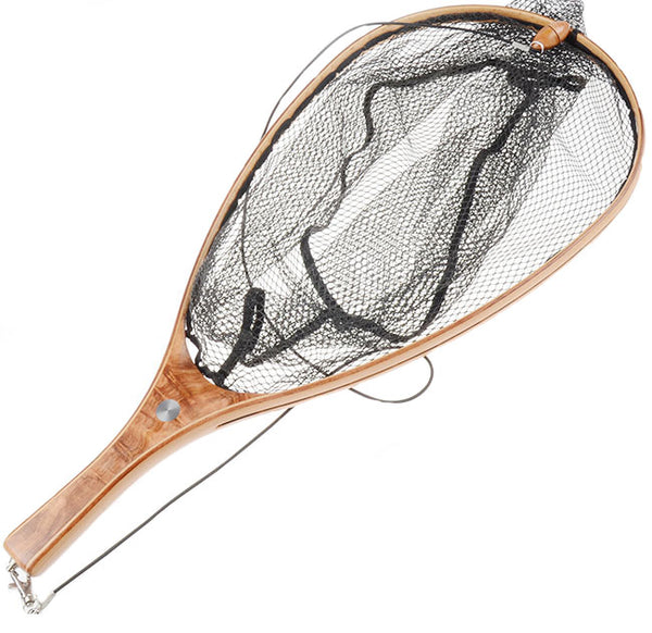 Hi End Fly Fishing Wooden Catch and Release Landing Net - Fly
